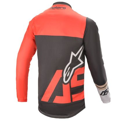 Camiseta de motocross Alpinestars RACER - COMPASS - ANTHRACITE RED FLUO WHITE 2021
