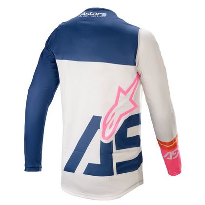 Camiseta de motocross Alpinestars RACER - COMPASS - OFF WHITE NAVY PINK FLUO 2021