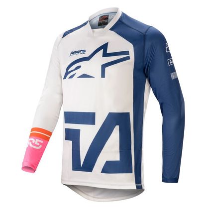 Camiseta de motocross Alpinestars RACER - COMPASS - OFF WHITE NAVY PINK FLUO 2021 Ref : AP12107 