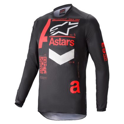 Camiseta de motocross Alpinestars FLUID - CHASER - BLACK BRIGHT RED 2021 Ref : AP12121 