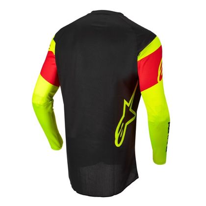 Camiseta de motocross Alpinestars FLUID TRIPPLE - BLACK YELLOW FLUO RED FLUO 2022