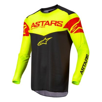 Camiseta de motocross Alpinestars FLUID TRIPPLE - BLACK YELLOW FLUO RED FLUO 2022 Ref : AP12479 