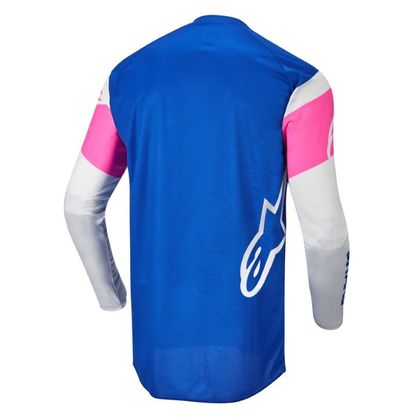 Camiseta de motocross Alpinestars FLUID TRIPPLE - BLUE OFF WHITE PINK FLUO 2022