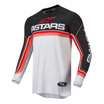 Camiseta de motocross Alpinestars FLUID SPEED - BLACK LIGHT GRAY BRIGHT RED 2022 Ref : AP12485 