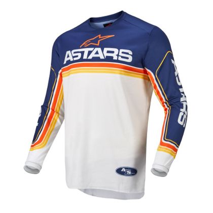 Camiseta de motocross Alpinestars FLUID SPEED - DARK BLUE OFF WHITE ORANGE 2022 Ref : AP12487 
