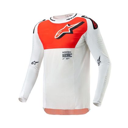 Camiseta de motocross Alpinestars SUPERTECH - WARD 2023 - Blanco / Naranja Ref : AP3200 