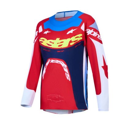 Maillot cross Alpinestars SUPERTECH - DYNA ENFANT - Rouge / Blanc Ref : AP4548 