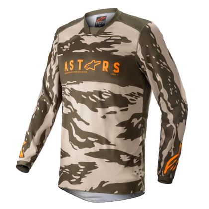 Maillot cross Alpinestars YOUTH RACER TACTICAL - MILITARY SAND CAMO TANGERINE Ref : AP12502 