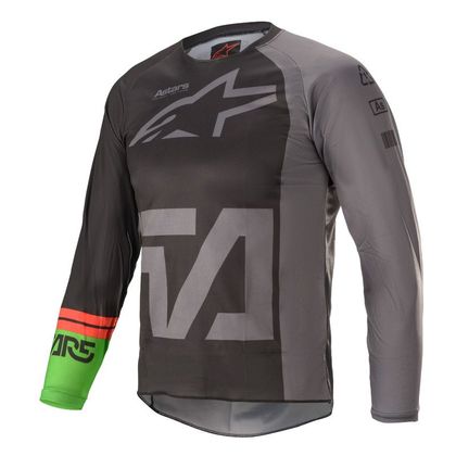 Camiseta de motocross Alpinestars YOUTH RACER - COMPASS -BLACK DARK GRAY GREEN FLUO Ref : AP12145 