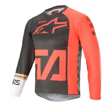 Camiseta de motocross Alpinestars YOUTH RACER - COMPASS - ANTHRACITE RED FLUO WHITE Ref : AP12147 