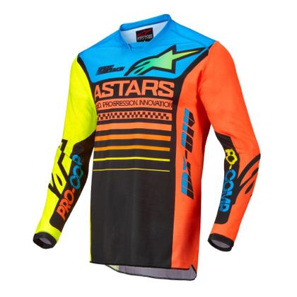 Maillot cross Alpinestars YOUTH RACER COMPASS - BLACK YELLOW FLUO CORAL Ref : AP12506 