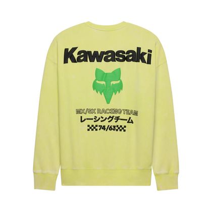 Mikina Fox KAWI FLC CREW - Žltá / Zelená