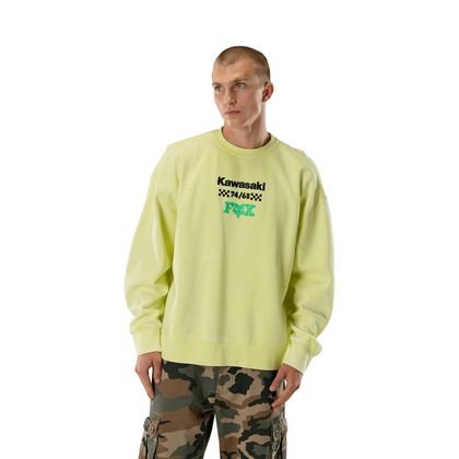 Mikina Fox KAWI FLC CREW - Žltá / Zelená
