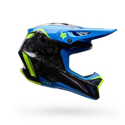 Casque cross Fox V3 RS TACTILE 2026 - Bleu / Jaune
