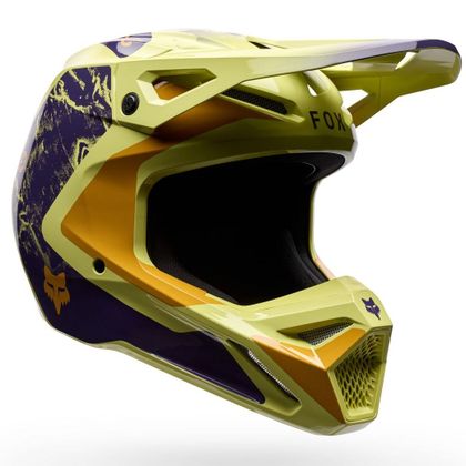 Casque cross Fox V1 IMAGE PRINT 2026 - Jaune Ref : FX6305 