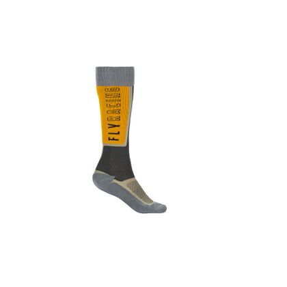 Chaussettes MX Fly MX THIN - BLACK GREY MOUTARDE Ref : FL1170 