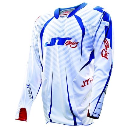 JT Racing EVO PROTEK FADER BLANC ROUGE BLEU Cross jersey Ref : JT0012 