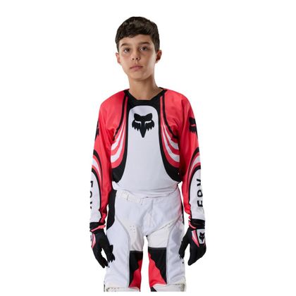 Fox 180 - DRAFT - KINDER Crossshirt - Wit / Roze