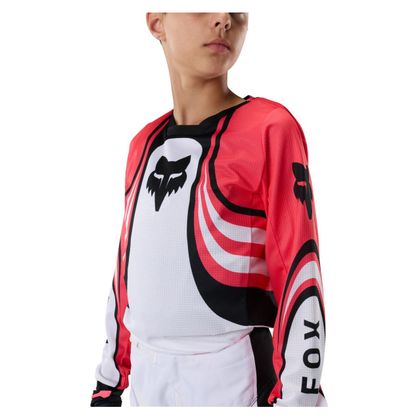 Fox 180 - DRAFT - KINDER Crossshirt - Wit / Roze