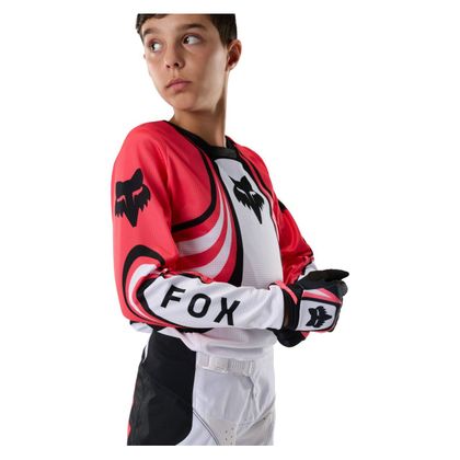 Fox 180 - DRAFT - KINDER Crossshirt - Wit / Roze
