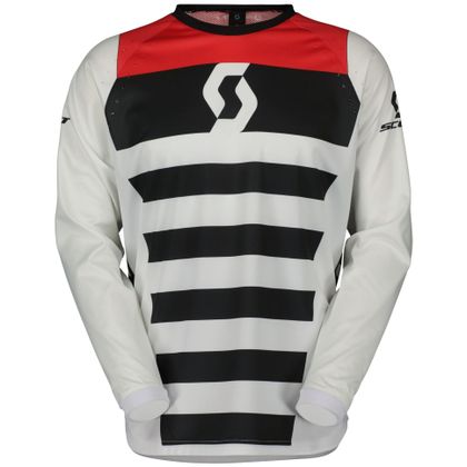 Camiseta de motocross Scott EVO RACE 2024 - Blanco / Rojo Ref : SCO1509 