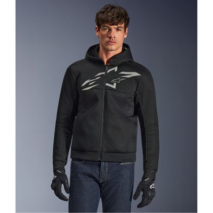 Sweat moto Alpinestars CHROME SUPERAIRFLOW HOODIE - Noir / Gris