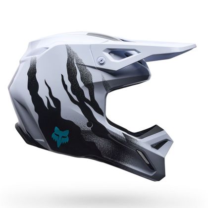 Kask cross Fox V1 - CLUTCH 2027 - Biały / Czarny