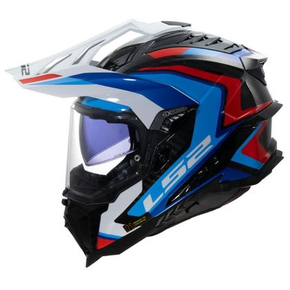 Casque intégral LS2 MX701 - EXPLORER CARBON - FRONTIER II - Blanc / Bleu