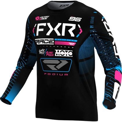 FXR PODIUM ENFANT 2026 Cross shirt - Zwart / Blauw Ref: FXR0871 