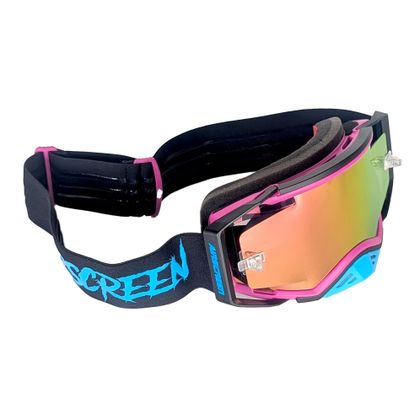 Masque cross Airscreen AERO 01 EX écran Iridum blue 2025 - Noir / Rose Ref : ASM0087 / 001-017-IR1 