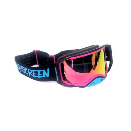 Masque cross Airscreen AERO 01 MX écran Iridium blue 2025 - Noir / Rose Ref : ASM0091 / 001-018-IR1 