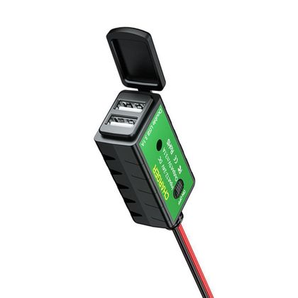 Bike It WATERDICHTE VOEDINGSBLOK, DUBBELE USB MET AAN/UIT, CC INVOER 12 24 V, CC UITVOER 5 V 3,1 A Adapter voor sigarettenaansteker Universeel Ref: BIK0087 / POWSUP16 