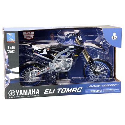 Miniature Newray Moto Yamaha 450 YZF Eli TOMAC - Echelle 1/6° - Bleu