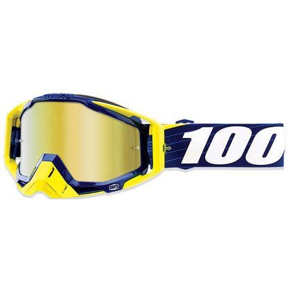 Gafas de motocross 100% RACECRAFT BIBAL NAVY - PANTALLA IRIDIUM DORADA 2020