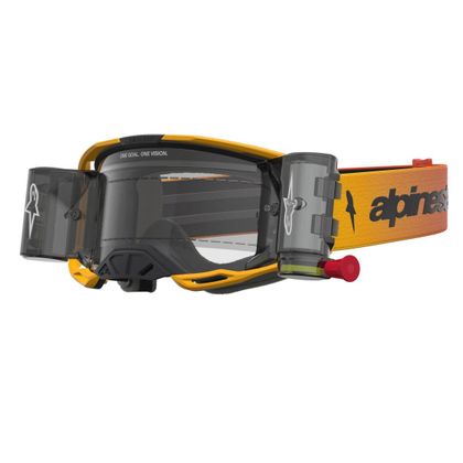 Masque cross Alpinestars VISION 8 AMBER ROLL OFF 2027 - Jaune / Rouge Ref : AP4644 / 5103327-5009-OS 