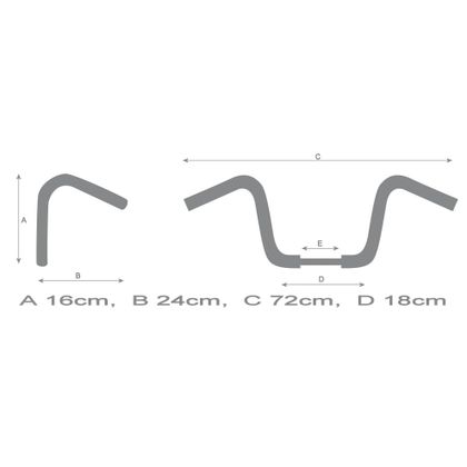 Guidon Highway Hawk Buckhorn 22 mm Universel - Gris