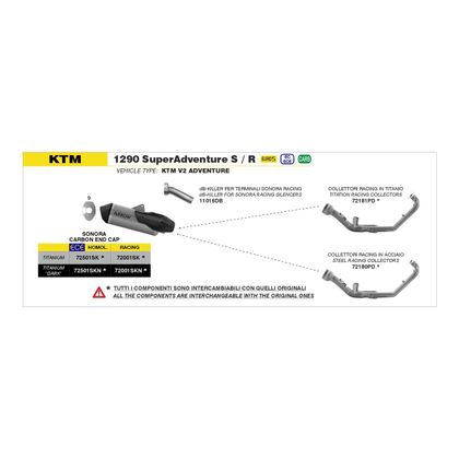 Arrow SONORA TITANE DARK Racing Schalldämpfer - Grau / Schwarz