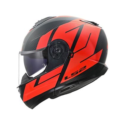 LS2 FF908 STROBE II - CODE Modularer Helm - Schwarz / Rot