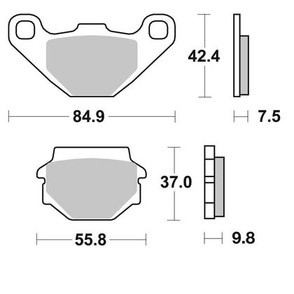 Plaquettes de freins SBS 586LS Sinter métal fritté avant gauche/arrière (selon modèle)