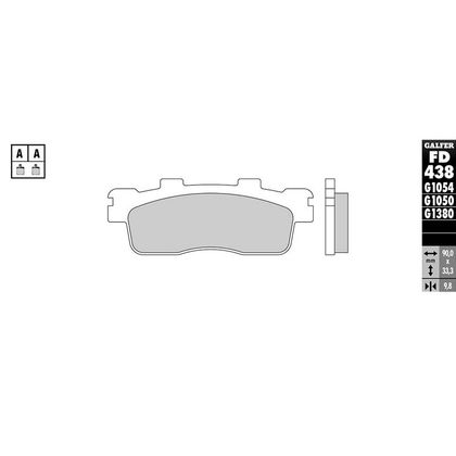 Plaquettes de freins Galfer Sinter Métal Fritté arrière Ref : FD438G1054 