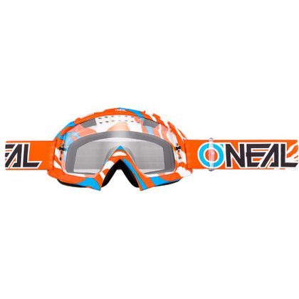 Gafas de motocross O'Neal B-10 - STREAM NARANJA AZUL - PANTALLA CLARA - 2018