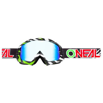 Gafas de motocross O'Neal B-10 - STREAM NEGRO VERDE - PANTALLA IRIDIUM - 2018 Ref : OL0985 / 6024-412O 