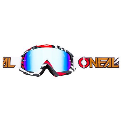 Gafas de motocross O'Neal B-10 - STREAM BLANCO ROJO - PANTALLA IRIDIUM - 2018 Ref : OL0989 / 6024-414O 