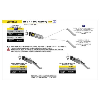 Silencieux Arrow PISTA TITANE DARK Racing - Gris / Noir