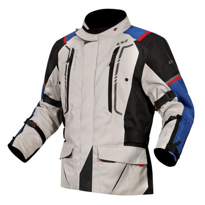 Veste Moto LS2 NARVIK - Gris / Bleu Ref : LS1325 