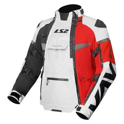 Veste Moto LS2 X-MASTER - Gris / Rouge Ref : LS1318 