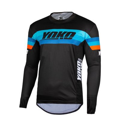 Camiseta de motocross Yoko TRE BLACK/BLUE/ORANGE 2021