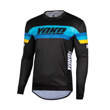 Camiseta de motocross Yoko TRE BLACK/BLUE/YELLOW 2021