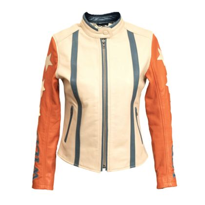 Wildust STARS&STRIPES Motorbike Jacket - Orange / Blue