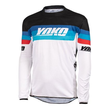 Camiseta de motocross Yoko SKIDI YOUTH WHITE/BLACK/RED